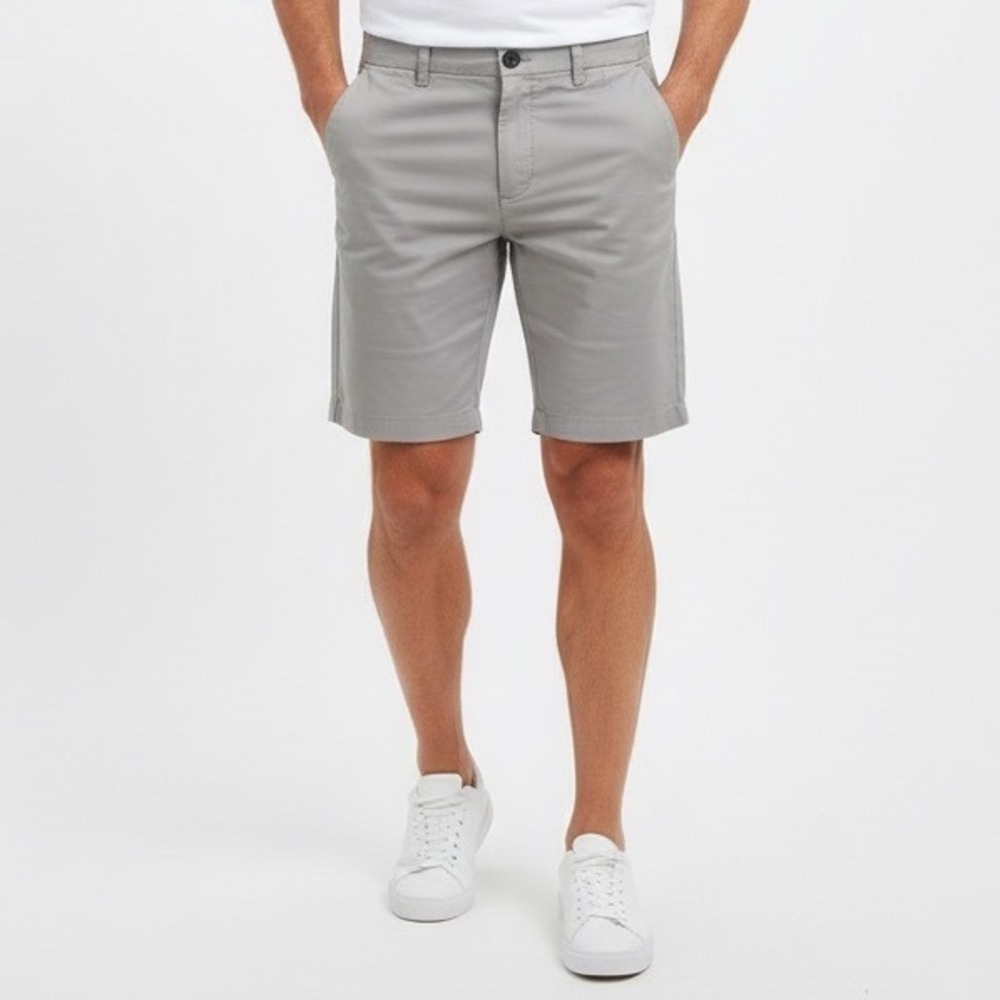 Denim Co. W30 Gray 4 Way Stretch Straight Fit Casual Shorts